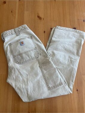 Carhartt Original Fit Khaki Work Pants with Logo
